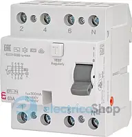 Дифференциальное реле (УЗО) 4р EFI-P4 63/0,3 тип AC (10kA), ETI 2061633