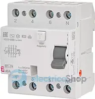 Дифференциальное реле (УЗО) 4р EFI-P4 40/0,3 тип AC (10kA), ETI 2061632