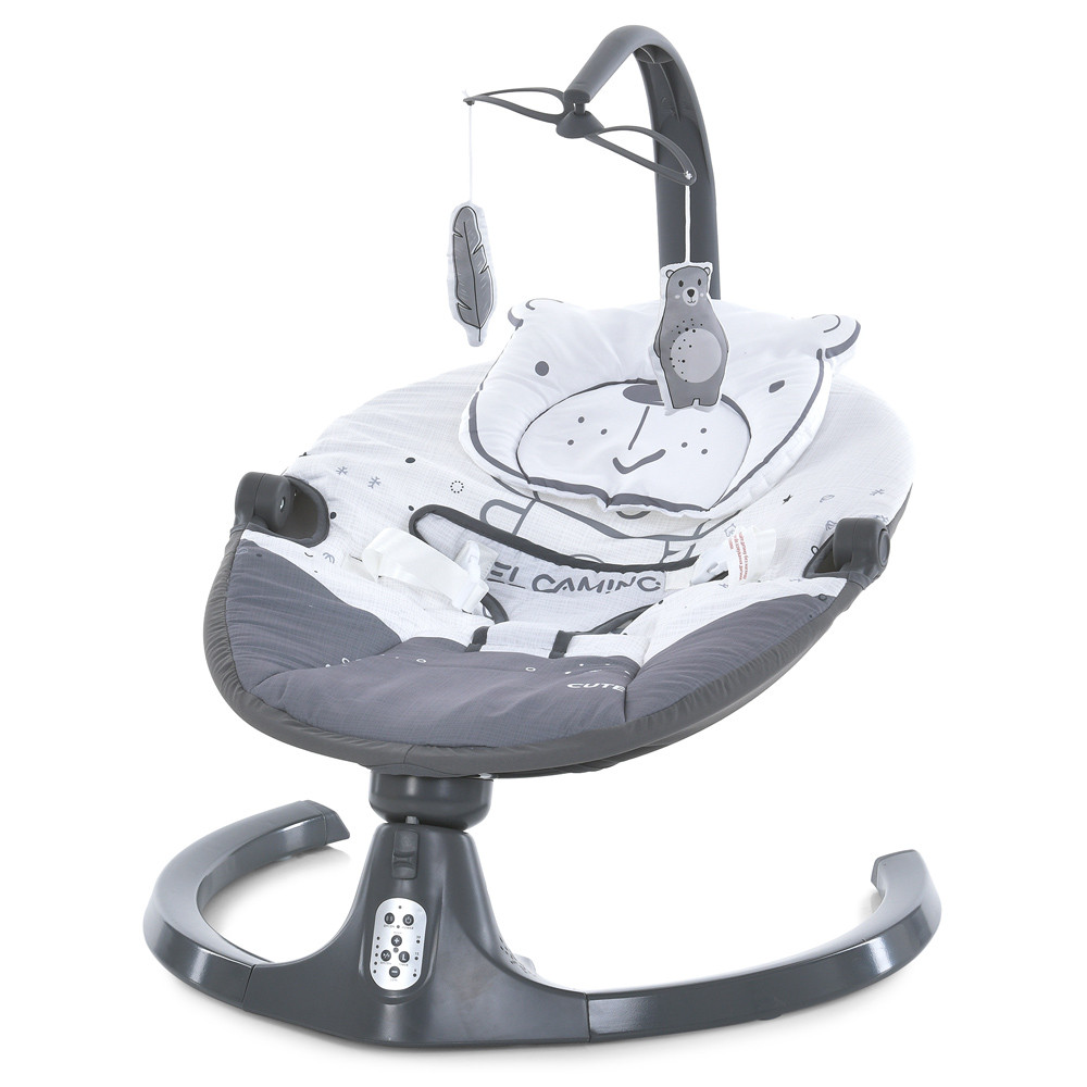 Крісло-шезлонг для немовлят з електро-заколисуванням El Camino ME 1116 CUTE Dark Gray (механізм гойдання: поворотний) [Склад