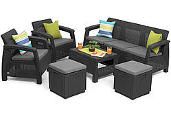 Садові меблі Keter Corfu Set Max Cube with Cushion графіт