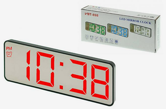 Годинник електронний VST-898 червоний, температура, USB