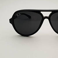 Солнцезащитные очки авиаторы (капли) Ray Ban (Рэй-Бен) унисекс, брендовые, стильные, чёрные