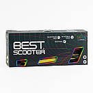 Двоколісний дитячий самокат Чорний / Салатовий Best Scooter L-00356 Складаний самокат з підсвічуванням коліс та деки, фото 2