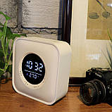 Сучасна Bluetooth колонка з кольоровим RGB-підсвічуванням Mini Hi-Fi P-10 з годинником, будильником, FM-приймачем, фото 10