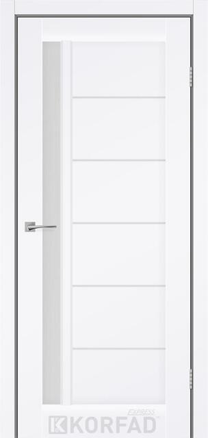 Двері міжкімнатні Korfad Express Octavia - Білий мат кристал (зі склом сатин), фото 1