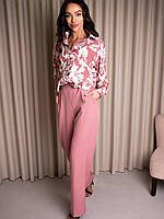 Женский стильный костюм двойка рубашка+брюки ткань: креп костюмка+софт Мод 712
