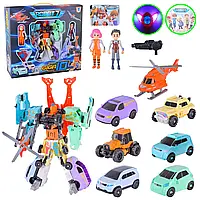 Трансформер тобот Гіга 10  giga -  7 машинок тоботів 2 фігурки  Q1905 Tobot швидка відправка