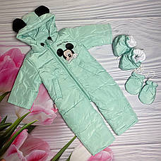 Дитячий демісезонний комбінезон Міккі 74 80 розмір - осінньо-весняний комбінезон для діток від народження, фото 3