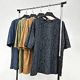 🔸 Жіноча базова футболка тай-дай однотонна, вільного крою, кулірка Туреччина, повсякденна | Норма та батал, фото 7