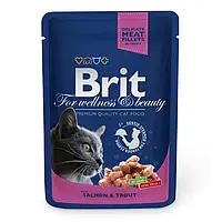 Brit Premium Cat Salmon & Trout 100 г влажный корм для кошек Брит Премиум Лосось и Форель