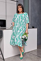 Сукня жіноча батальна із софту з квітковим принтом, фото 10