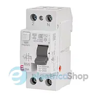 Дифференциальное реле (УЗО) 2р EFI-P2 25/0,3 тип AC (10kA), ETI 2061231