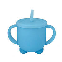Силиконовая чашка-поилка с крышкой MGZ-0302(Blue) 200 мл mv