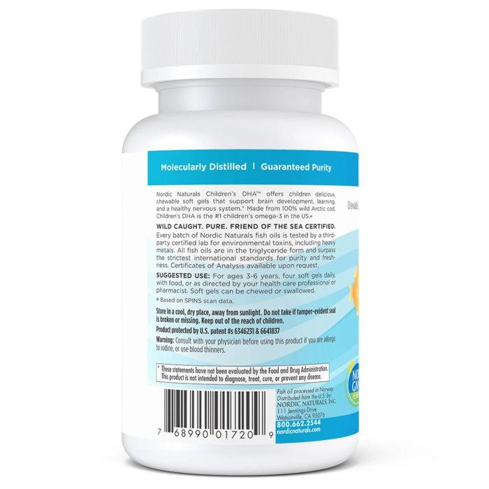 Жирные кислоты Nordic Naturals Children's DHA 250 mg, 180 капсул - клубника EXP - фото 3 - id-p2141252053