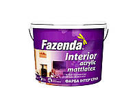Фарба інтер єрна 4кг Бiлий ВДА Interior Acrylic Mattlatex ТМ FAZENDA