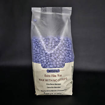 Гарячий віск у гранулах Extra Film Wax BEADS , 500 г Світло-синій