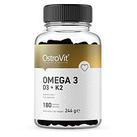 Жирные кислоты OstroVit Omega 3 D3+K2, 180 капсул EXP