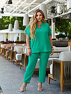 Літній жіночий костюм брючний (р.48-50,52-54,56-58), фото 2