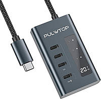 PULWTOP - Концентратор USB-C 4в1, 10Гбит/с, поддержка передачи данных и зарядки для iMac,MacBook Pro/Air, iPad