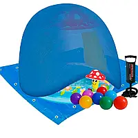 Детский надувной бассейн детские бассейны Intex интекс с шариками 10 шт, тентом, подстилкой, насосом