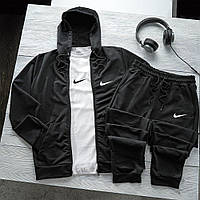 Чоловічий спортивний костюм Nike весняний спортивний комплект худі штани та футболка двонитка