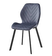 Сучасний стілець на металевих ніжках для кухні студії Vetromebel N-54 велюр Темно-сірий ніжки Чорні
