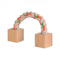 Игрушка Trixie Канат с деревянными блоками для грызунов, 20 см LE 140462-99