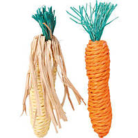 Игрушка Trixie Морковь+кукуруза для грызунов, 15 см (сизаль) LE 140460-99