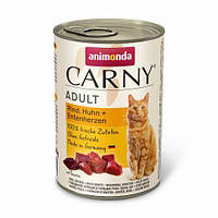 Влажный корм Animonda Carny для взрослых кошек, с говядиной, курицей и утиными сердцами, 400 г LE 171371-99