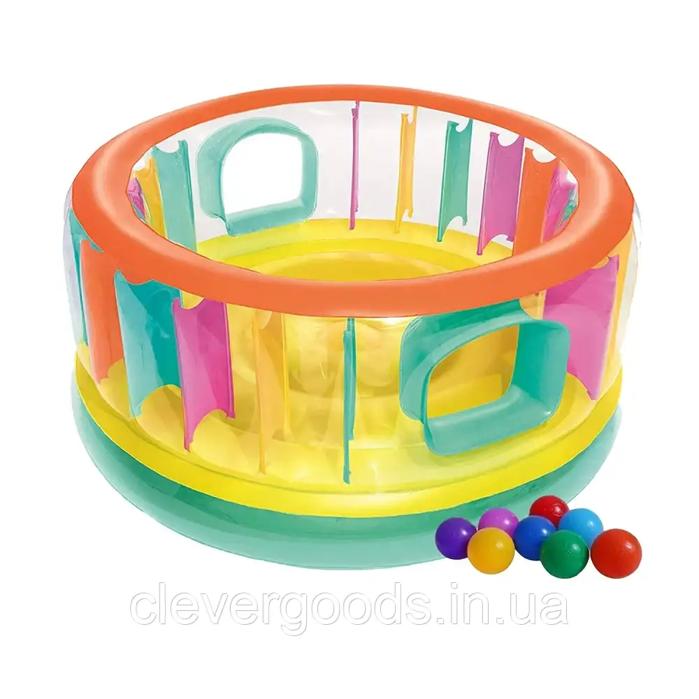 Батут надувний дитячий Bestway батут надувний для дому «Bounce Jam Bouncer», 180 х 86 см, з кульками 10 шт
