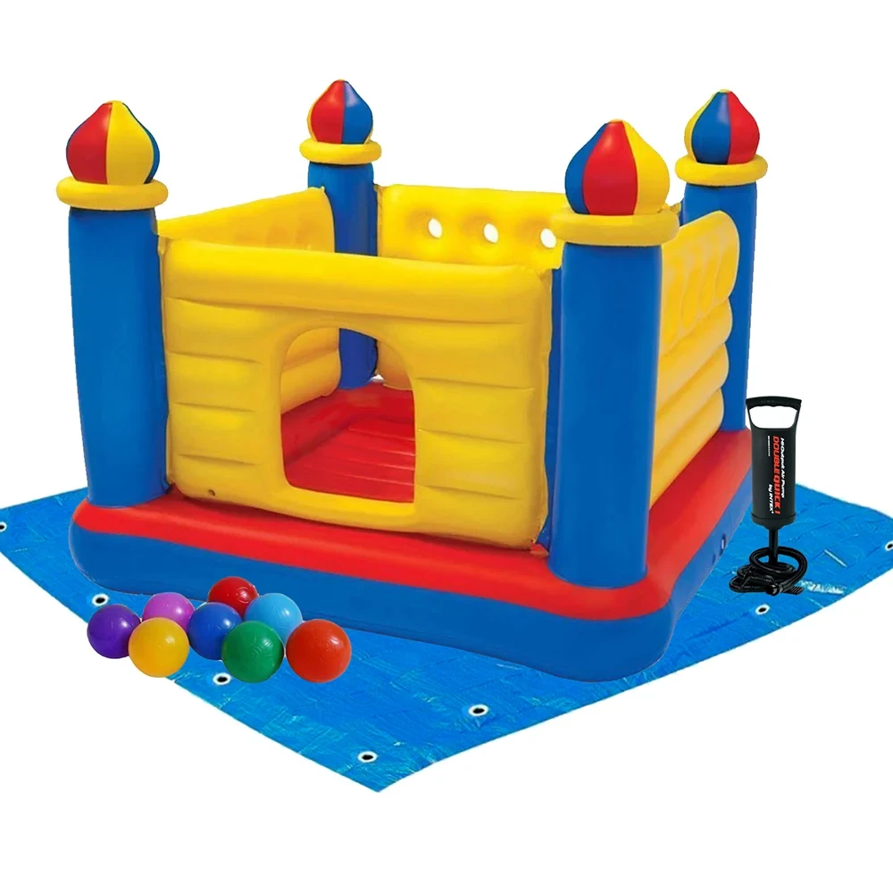 Батут надувной детский Intex батут надувной для дома «Замок», 175 х 175 ...