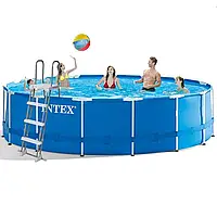 Каркасный бассейн Intex 28242 - 1, 457 x 122 см (тент, подстилка, лестница)