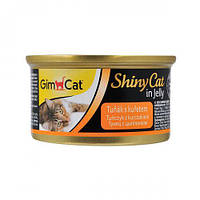 Влажный корм GimCat Shiny Cat для кошек, тунец и курица, 70 г LE 078309-99