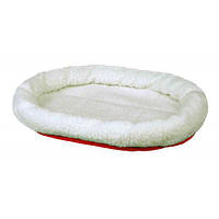 Лежак двухсторонний Trixie Cuddly Bed для собак, мех, 47х38 см (белый/красный) LE 141002-99