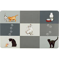 Коврик Trixie Patchwork под миски для кошек, пластиковый, 44х28 см (серый) LE 141033-99