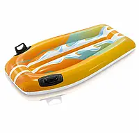 Плотик дитячий плоти для плавання надувний плотик для моря Intex 58165 «Серфінг», 112 х 62 см, оранжевий