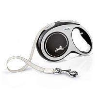 Рулетка Flexi New Comfort для собак, лента, размер L, 5 м (черная) LE 156436-99