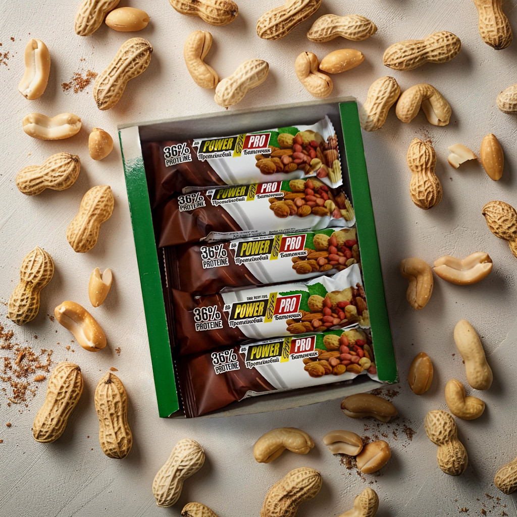 Батончик Power Pro 36% Протеїновий батончик Protein Bar з горіхами, 20*60 грам Йогурт горіх EXP
