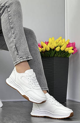 Кросівки жіночі "ШКІРА " 8 пар у ящику білого кольору 36-41, фото 3