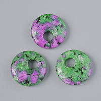 Підвіска пончик (бублик) Цоїзит натуральний камінь d-18х5мм+- d-отвору 5мм+- купити біжутерію дешево оптом в інтернеті