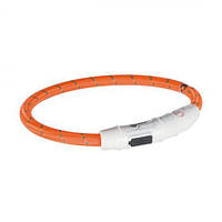 Ошейник Trixie Flash для собак, с подсветкой и USB, M-L: 45 см/7 мм, оранжевый LE 139886-99