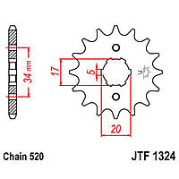 Звезда ведущая, JT Sprocket JTF1324.12