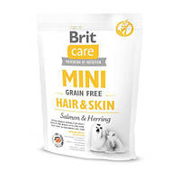 Сухой корм Brit Care GF Mini Hair & Skin для собак миниатюрных пород, для кожи и шерсти, с лососем и селедкой,