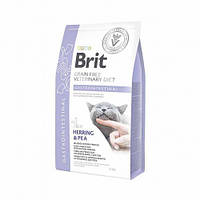 Сухой корм Brit GF VetDiet Cat Gastrointestinal для кошек, при нарушениях пищеварения, с сельдью, лососем,
