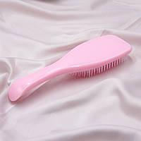 Массажная расческа для волос Shulimei, щетка для волос розовая однотонная пластик, масажка 21х6см топ