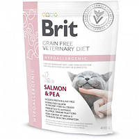 Сухой корм Brit GF VetDiet Cat Hypoallergenic для кошек, с пищевой аллергией и непереносимостью, с лососем и