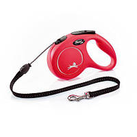 Поводок-рулетка Flexi New Classic для собак, с тросом, размер M 5 м / 20 кг (красная) LE 114479-99