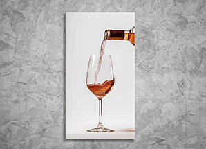 Картка Бокал з Рожевим Вином Декор на Стіну Вино Наливається в Бокал Естетична Декорація VE, фото 3