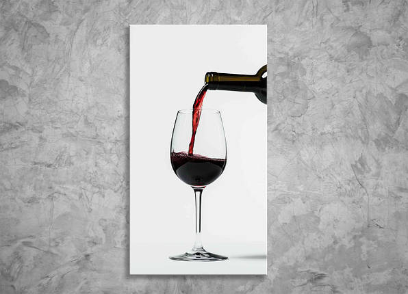 Картка Бокал з Червоним Вином Декор на Стіну Вино Наливається в Бокал Естетична Декорація VE, фото 1