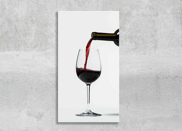 Картка Бокал з Червоним Вином Декор на Стіну Вино Наливається в Бокал Естетична Декорація VE, фото 2
